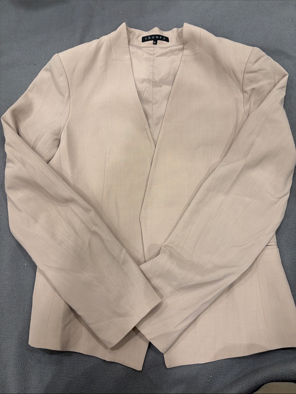 Theory Women's Light Cream Open-Front Blazer